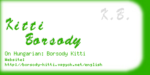 kitti borsody business card